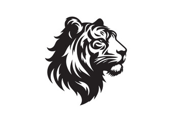 Tiger Head Silhouette Vector