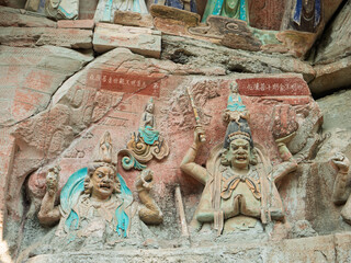 Buddha statues at Dazu Rock Carvings in Chongqing