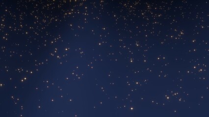 無数の輝く星、金、粒子の背景イラスト