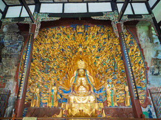 The Golden Thousand-Armed Guanyin of Chongqing Dazu Rock Carvings
