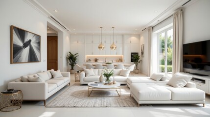 Stylish and Modern Living Room with Natural Light and Elegant Furnishings in Contemporary Home Design