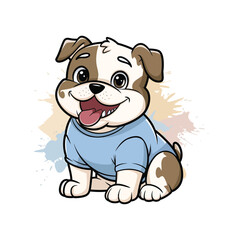 Obraz premium Cute colorful Bulldog Vector Cartoon illustration