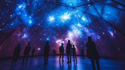 Starry Dome Exhibit Visitors.