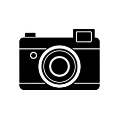 retro camera silhouette on white background  .svg