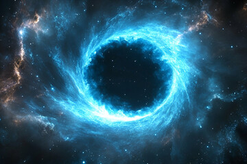 Cosmic vortex of swirling nebulae in deep space.