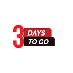 3 days to go flat vector design
