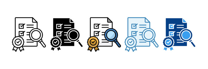 Quality Control Icon Set Multiple Style Collection