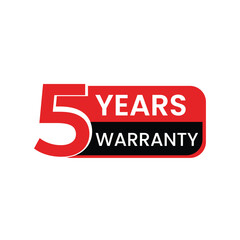 5 year warranty flat design

