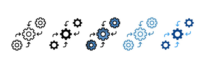 Project Integration Icon Set Multiple Style Collection