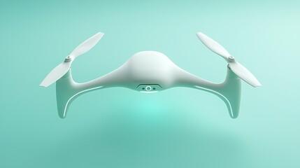 A white futuristic drone with propellers and a clean design