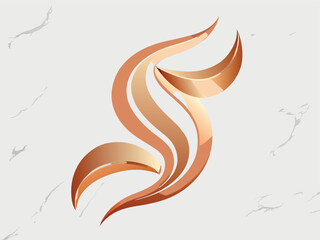 fluid rose gold metallic shapes blending into soft