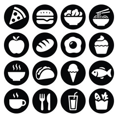 Food & Drink Icon Set PNG Bundle