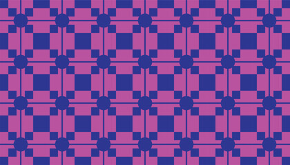 Playful abstract pattern with woven elements in a purple-pink palette