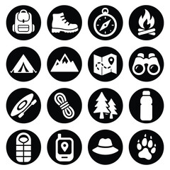 Camping & Hiking Icons Set PNG