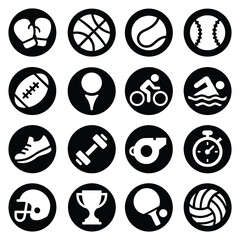 Sports Icon Set – Bold Silhouette Style