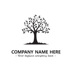 Fototapeta premium Tree Silhouette Logo Company Design Illustration Vector Graphic Image