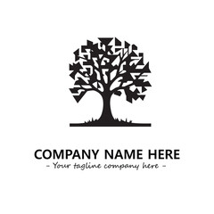 Tree Silhouette Logo Company Design Illustration Vector Graphic Image