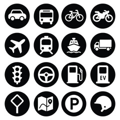 Transport & Vehicle Icon Set PNG