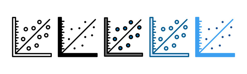 Scatter Plot Icon Set Multiple Style Collection