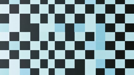 Fototapeta premium Checkered pattern tile background. Black and Light Blue illustration , no logos, no brands