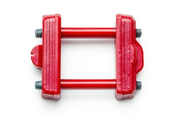 Durable plastic clamp used for securing items, isolated white background