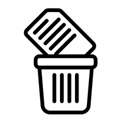 Trash Note Cut out Line Icon