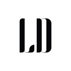 LD monogram logo design letter text name symbol monochrome logotype alphabet character simple logo