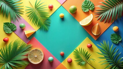 Colorful geometric shapes with subtle summer vibes , design, vibrant,  design, vibrant
