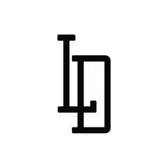 LD monogram logo design letter text name symbol monochrome logotype alphabet character simple logo