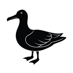  Black silhouette of a albatross bird on vector art illustration
