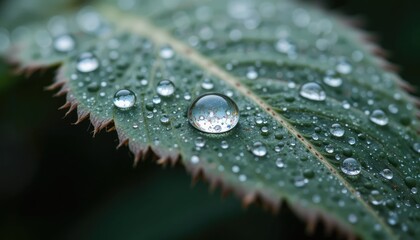 water drops on leaf