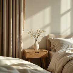 Serene Bedroom Interior with Natural Light