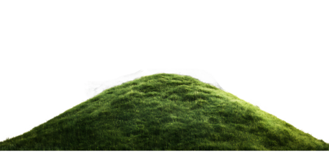 Lush green hilltop with natural grass, perfect for nature landscapes