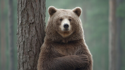 Obraz premium Majestic Brown Bear in the Forest