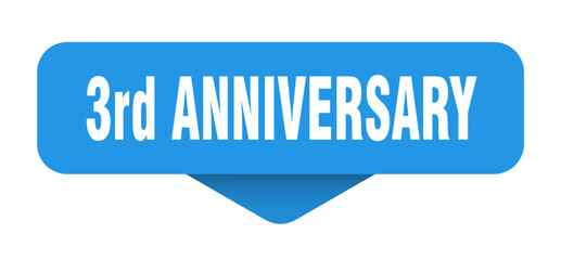 3rd anniversary sticker. 3rd anniversary sign on transparent background