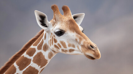 Obraz premium Close-up of a Majestic Giraffe's Head