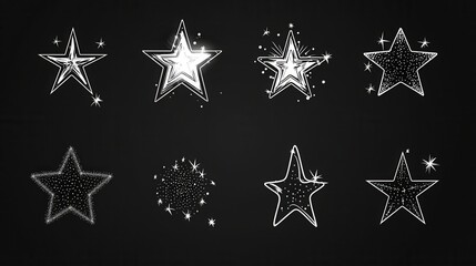 Obraz premium Star icons. Twinkling stars. Sparkles, shining burst. Christmas vector symbols isolated illustration , no logos, no brands