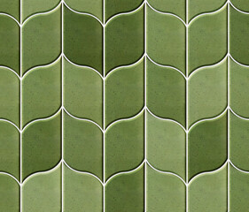 seamless leaf pattern green crazing ceramic porcelain tile fired in a kiln glaze bond layer