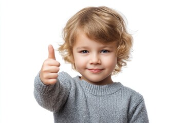 Cheerful Toddler Thumbs Up: A Sweet, Upbeat Portrait