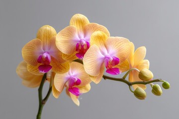 Obraz premium Elegant Yellow Orchids: A Soft, Serene Floral Study