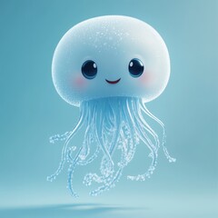 Obraz premium Whimsical digital rendering of a cute jellyfish.