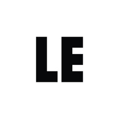 LE monogram logo design letter text name symbol monochrome logotype alphabet character simple logo