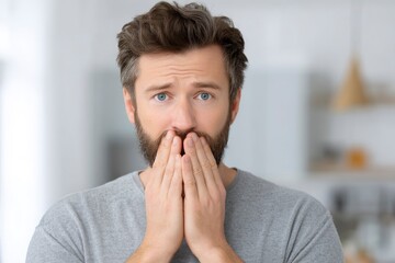 Concerned Man: Close-up Portrait, Pensive Mood