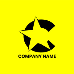 Obraz premium C alphabet star logo vector