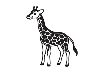 Fototapeta premium Cute Giraffe Silhouette Vector