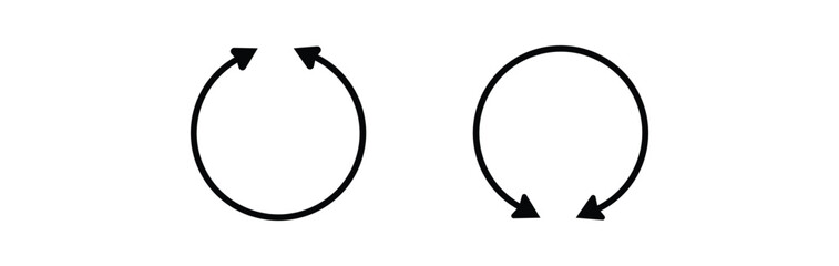 circular arrow icon, refresh, reload arrow icon symbol sign, vector illustration