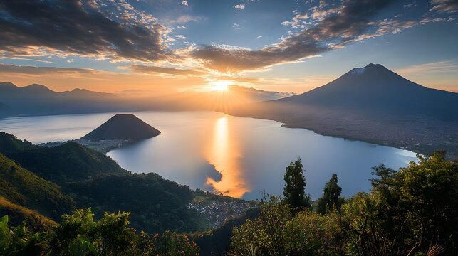 The stunning Lago de Ilopango, a large crater lake surrounded by mountains and offering outdoor activities