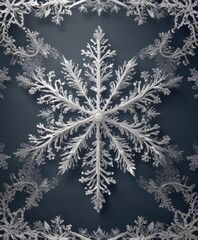 Intricate snowflake border, elegant Christmas card design ,  winter wonderland,  pattern,  snowflake