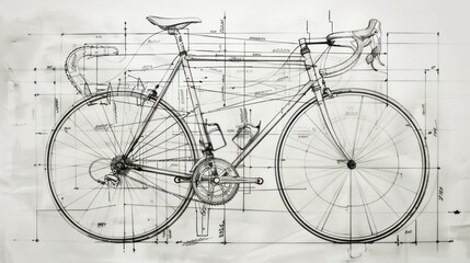 Bicycle technical drawing