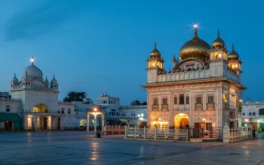 Obraz premium Spring, Amritsar, Punjab ,Fields, Golden Temple glow, India, Golden Temple at Dawn, Amritsar